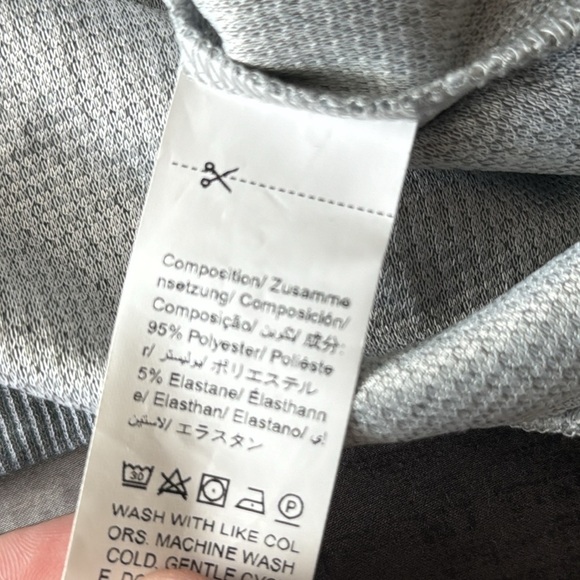 Emery Rose Gray Knit Long Sleeve Pullover 1/4 Zip Sweater - Picture 8 of 8